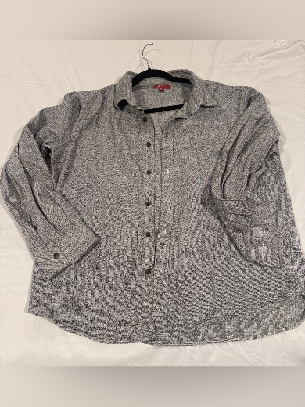 The Original Arizona Jean Co Men's XXL Flannel Shirt Gray Heathered Button Up